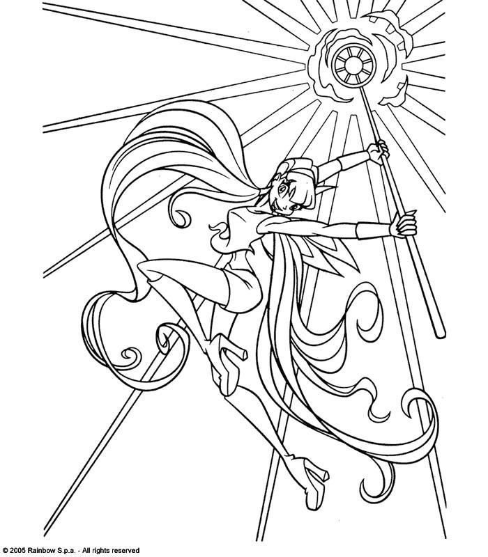 coloriage winx flora et son septre